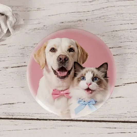 Custom Pet Photo Pins - Cherish Memories With Your Furry Friend - 2.25inch  2 Pcs Must Upload The Image - 5 - CJ