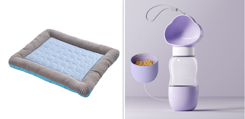 Pet Cooling Pad Bed For Dogs Cats Puppy Kitten Cool Mat Pet Blanket Ice Silk Material Soft For Summer Sleeping  Blue Breathable - 0 - CJ - Blue set5 - L - CJJT100652134HS