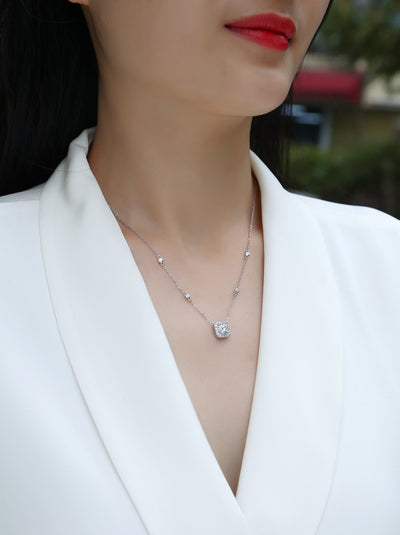 1Flower Love - A Fashionable And Luxurious Diamond Jewelry Pendant Set With 1 - carat Moissan Diamond S925 Sterling Silver And Platinum Plating Prohibit TikTok sales - 5 - cj