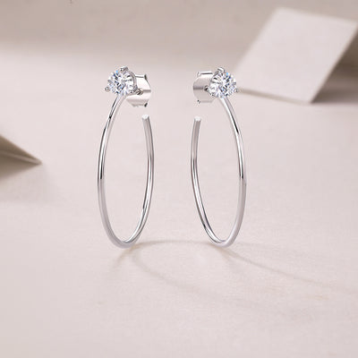 1Graceful Afternoon Diamond Set Moissanite Silver Earrings Luxury Fashion Diamond Earrings Stud Earrings Prohibit TikTok sales - 5 - CJ