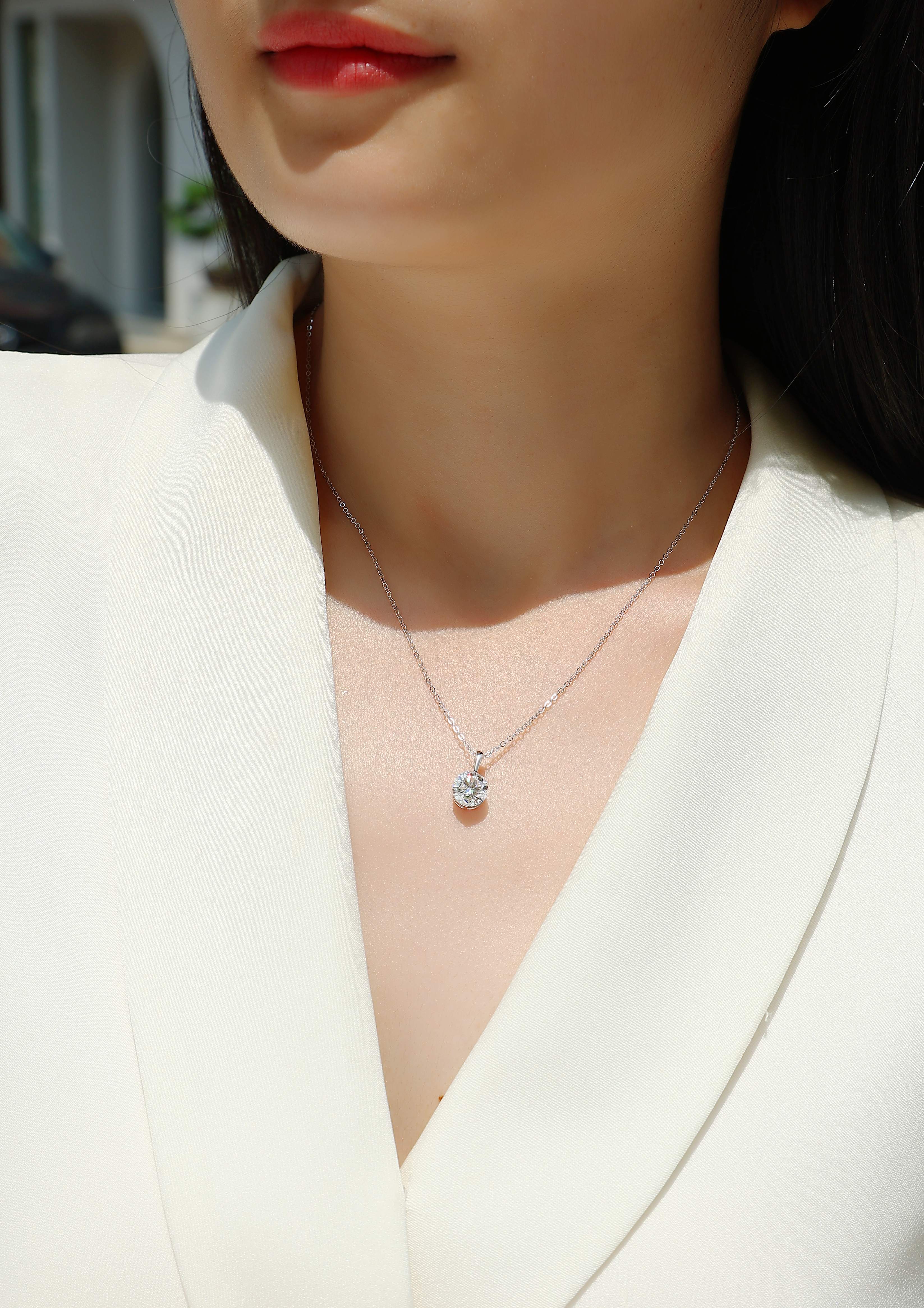 1Star - A Fashionable And Luxurious Diamond Jewelry Pendant Set With 2 - carat Moissan Diamond S925 Sterling Silver And Platinum Plating Prohibit TikTok sales - 5 - CJ