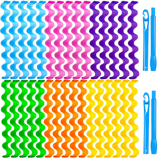 Heatless Hair Curlers Wave Curls Styling Kit For Women Girls On Hair Care - 30 Pcs - 6 Colors - 55 Cm 11.81 Inch - 5 - CJ