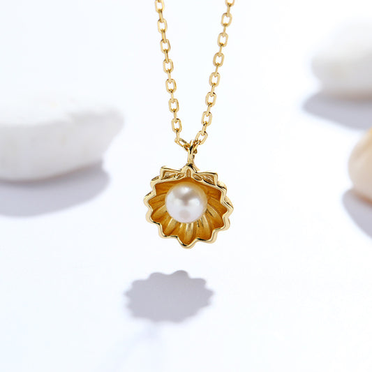 Natural Shell Jewelry Freshwater Pearl Frosted Necklace - 4 - https://x.com/titan_prim62775J