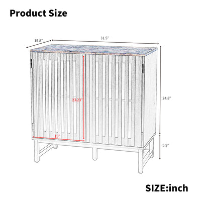 Cabinet With Flat Noodles Grating Stripe Door - 5 - CJ