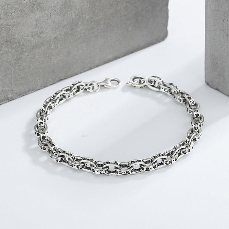 Lovers Simple Thai Silver Punk Personality Anchor Letter Cross Bracelet - 4 - https://x.com/titan_prim62775J