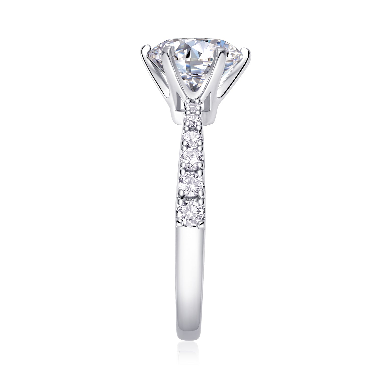 1Large Diamond Diamond Ring Luxury Fashion Set Moissanite Silver Ring Prohibit TikTok sales - 5 - CJ