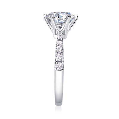 1Large Diamond Diamond Ring Luxury Fashion Set Moissanite Silver Ring Prohibit TikTok sales - 5 - CJ