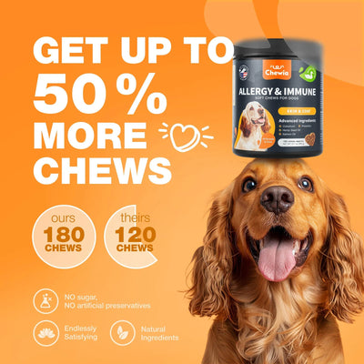 Dog Allergy Relief Chews Itch Relief For Dogs Anti Itch Dog Allergy Chews US Formulated Dog Itching Skin Relief With Salmon Oil Immune Health Seasonal Allergies & Hot Spots Support Treats - 5 - CJ