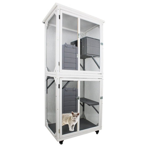 Outdoor Indoor Cat Pet Climbing Frame Game Cage Cute Large Space - 5 - CJ