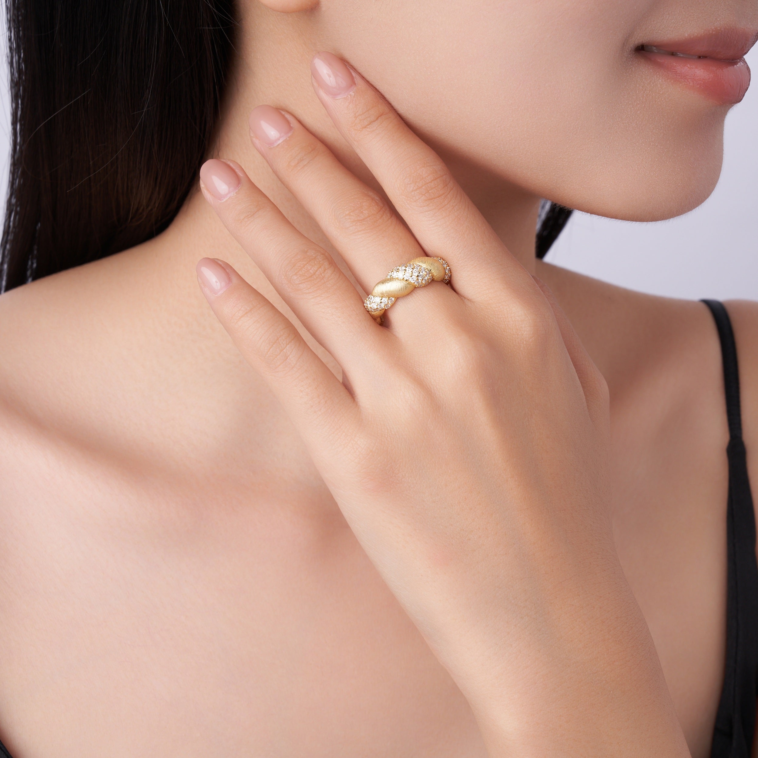 1Tengman - A Fashionable Jewelry Accessory Set With Moissanite S925 Sterling Silver And Gold - plated Diamond Prohibit TikTok sales - 5 - CJ