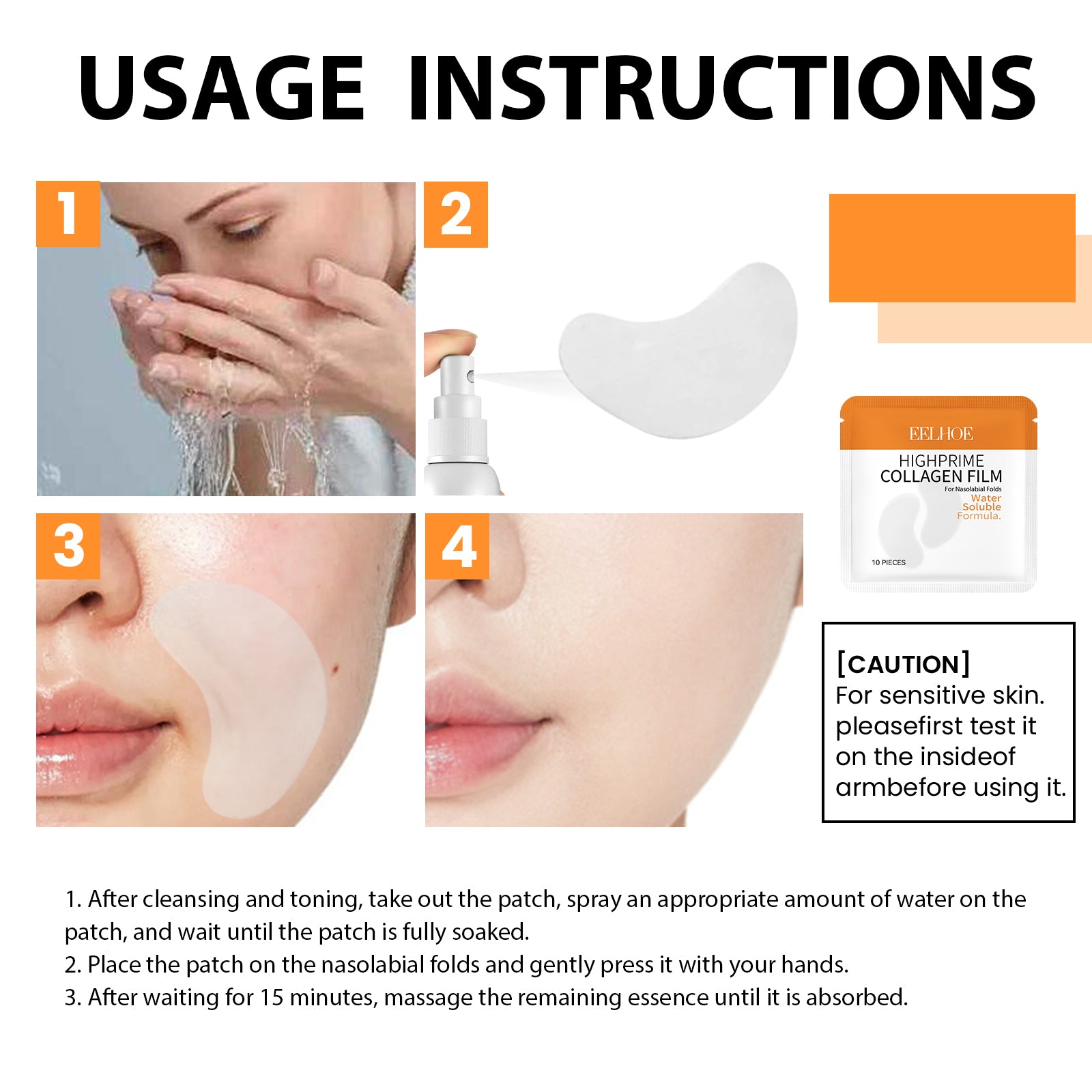 EELHOE High Prime Collagen Film For Nasolabial Folds, Lighten Fine Lines By Moisturizing Lines And Firming Skin - 5 - CJ