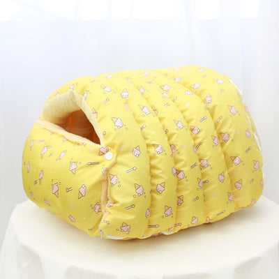 Four Seasons Universal Removable Washable House Closed Cat Kennel Enclosed Cat Nest Sleeping Bag With Plus Space - 0 - CJ