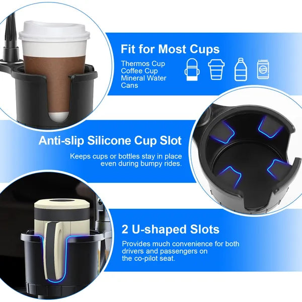 2 In 1 Car Cup Phone Holder Automotive Drink Holder With 360° Rotating Gooseneck Phone Mount Adjustable Base Fit For Most Phones Cups Vehicles - 5 - CJ
