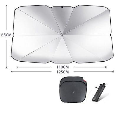 Foldable Car Windshield Sun Shade Umbrella UV Protection Heat Insulation Parasol Auto Front Window Cover Interior Protector Summer Gadgets - 0 - CJ - Coated silver - Small with 2pcs mesh - CJQT123821508HS