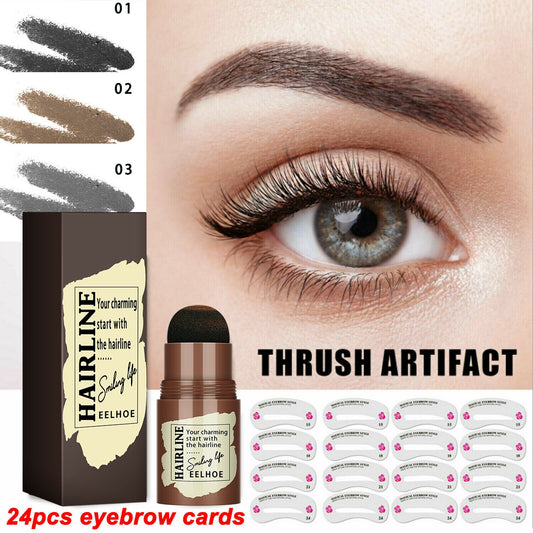 Eyebrow Stamp Stencil Kit, 24 Pc Eyebrow Shaping Stencils, Long - lasting Eyebrow Brow Definer, Perfect Make - up Reusable Kit - 5 - CJ