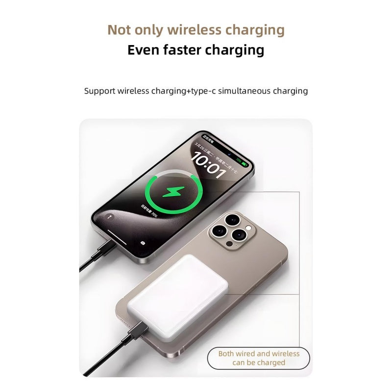 Portable Magnetic Fast Charging Power Bank  Mini Size , Large Capacity 10000mAh, Magnetic Wireless Charging, USB - C Output - 5 - CJ