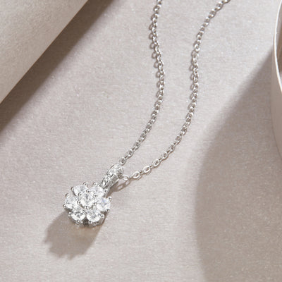 1Snowflake Dance - A Fashionable And Luxurious Diamond Jewelry Pendant Set With Moissanite S925 Sterling Silver And Platinum Plating Prohibit TikTok sales - 5 - cj