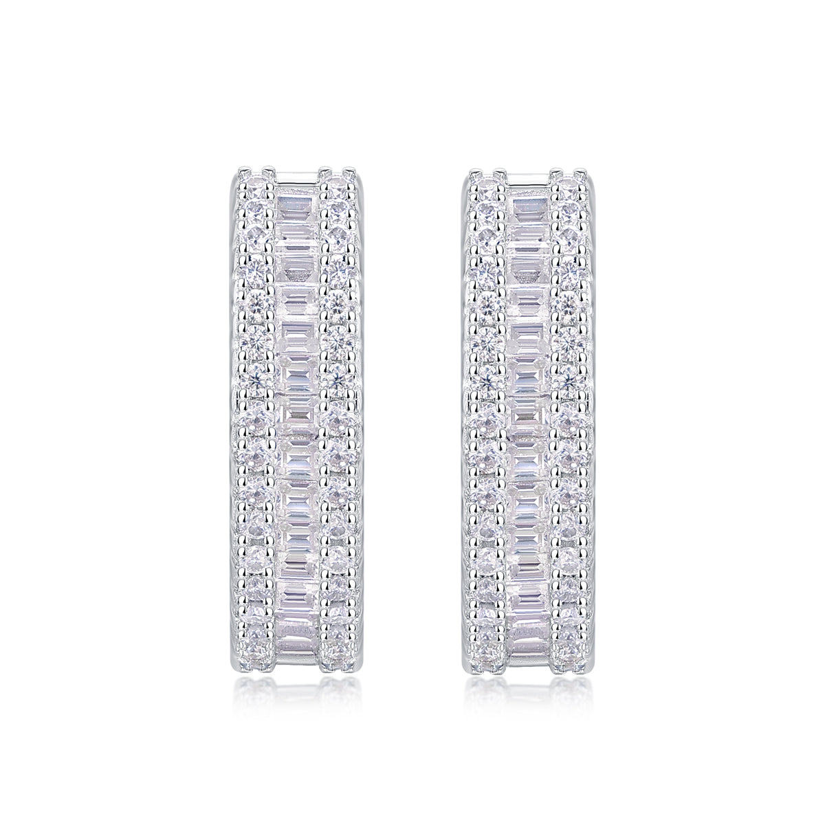 1Woven Light Luxury Fashion Diamond Earrings Stud Inlaid With Mosan Diamond Silver Ornaments Prohibit TikTok sales - 5 - CJ