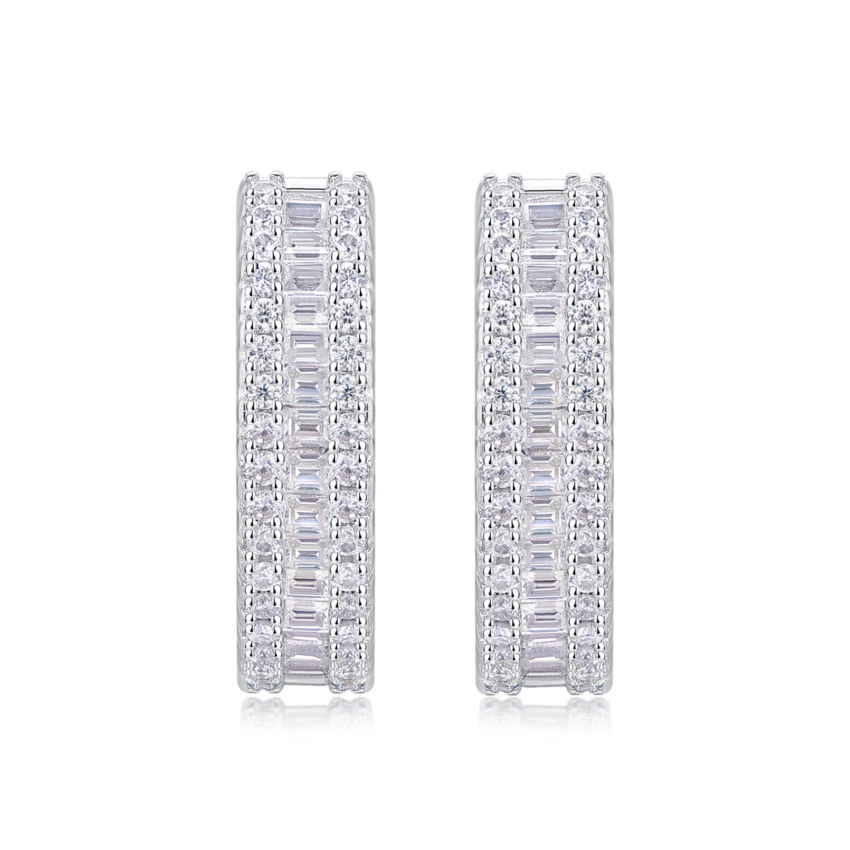 Woven Light Luxury Fashion Diamond Earrings Stud Inlaid With Mosan Diamond Silver Ornaments