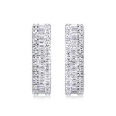 1Woven Light Luxury Fashion Diamond Earrings Stud Inlaid With Mosan Diamond Silver Ornaments Prohibit TikTok sales - 5 - CJ