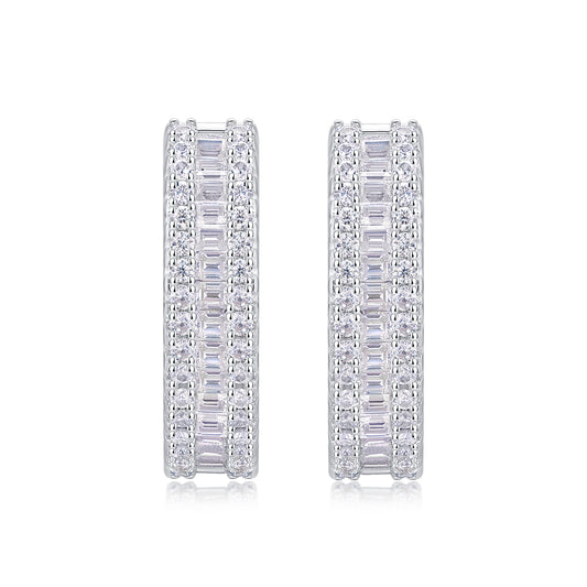 1Woven Light Luxury Fashion Diamond Earrings Stud Inlaid With Mosan Diamond Silver Ornaments Prohibit TikTok sales - 5 - CJ
