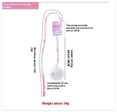 Cat Toy Self - Hi Sucker Spring Rabbit Hair Ball Interactive Play Pet Supplies Interactive Toys - 0 - CJ - Purple gradient - Spring rabbit fur ball - CJMY153256511KP