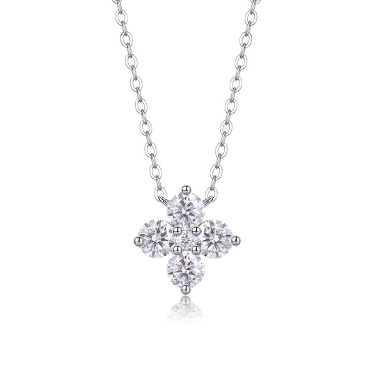 1Lucky Four - leaf Clover - A Fashionable And Luxurious Diamond Jewelry Pendant Set With Moissanite S925 Sterling Silver And Platinum Plating Prohibit TikTok sales - 5 - cj