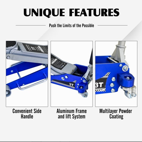 3T Aluminum Iron Horizontal Jack