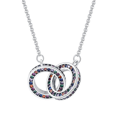 Chain Necklace Female Clavicle Chain Small Luxury S925 Sterling Silver Double Ring Jewelry - 4 - CJ