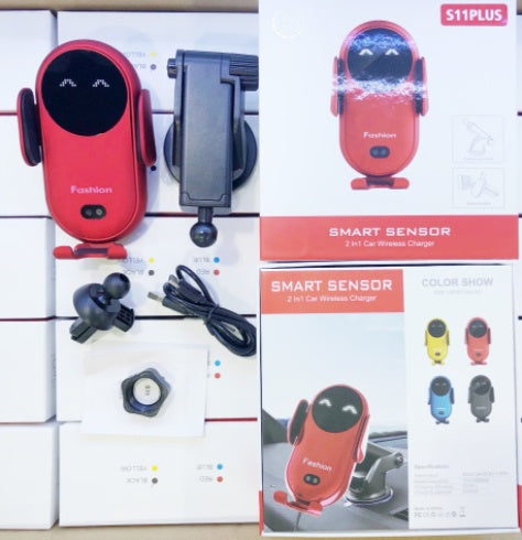 Infrared Induction Car Wireless Charger Car Phone Holder - 0 - CJ - Red - Plus Version - CJSJ124411306FU