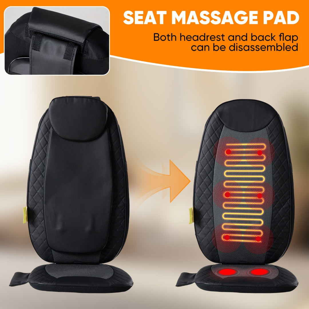Back Massagers, Vibrating Heating Pad For Back, Massage Chair Pad For Pain Relief Deep Tissue - 5 - CJ