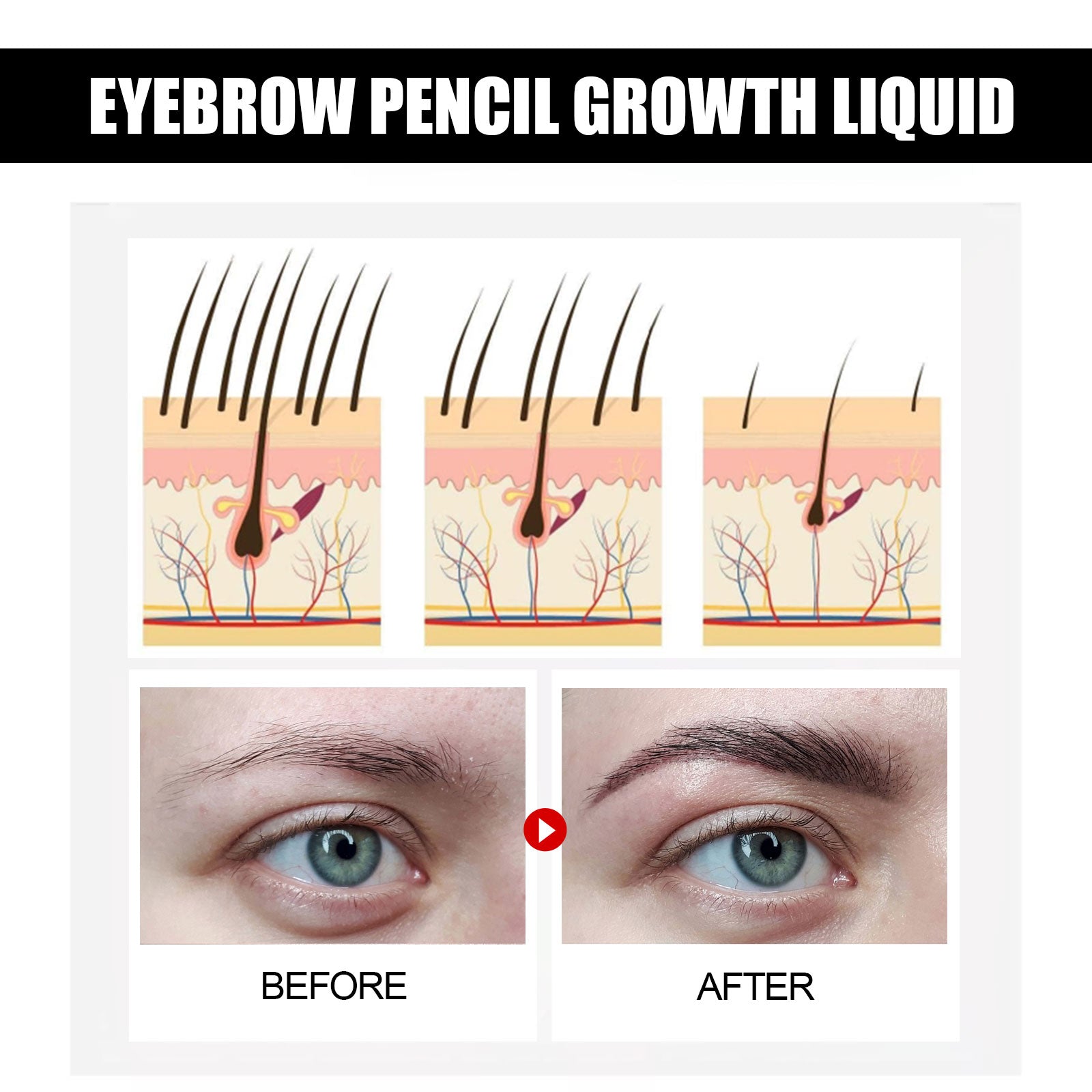 EELHOE Eyebrow Liquid - Black, Dense Natural Essential Oil Liquid For Thick Eyebrow Repair, Gentle Moisturizing Care Liquid - 5 - CJ