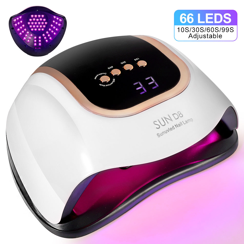 UV LED Nail Lamp, Nail Dryer For Gel Polish, 3 Timers Curing Lamp Professional Nail Light, 66Pcs Uv Beads And Automatic Sensor - 5 - CJ