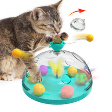 Meows Windmill Funny Cat Toys Interactive Multifunctional Turntable Pet Educational Toys With Catnip Luminous Ball Pinwheel Toys Pet Products - 0 - CJ - Cat treasure box - Lake blue - CJMY152862301AZ