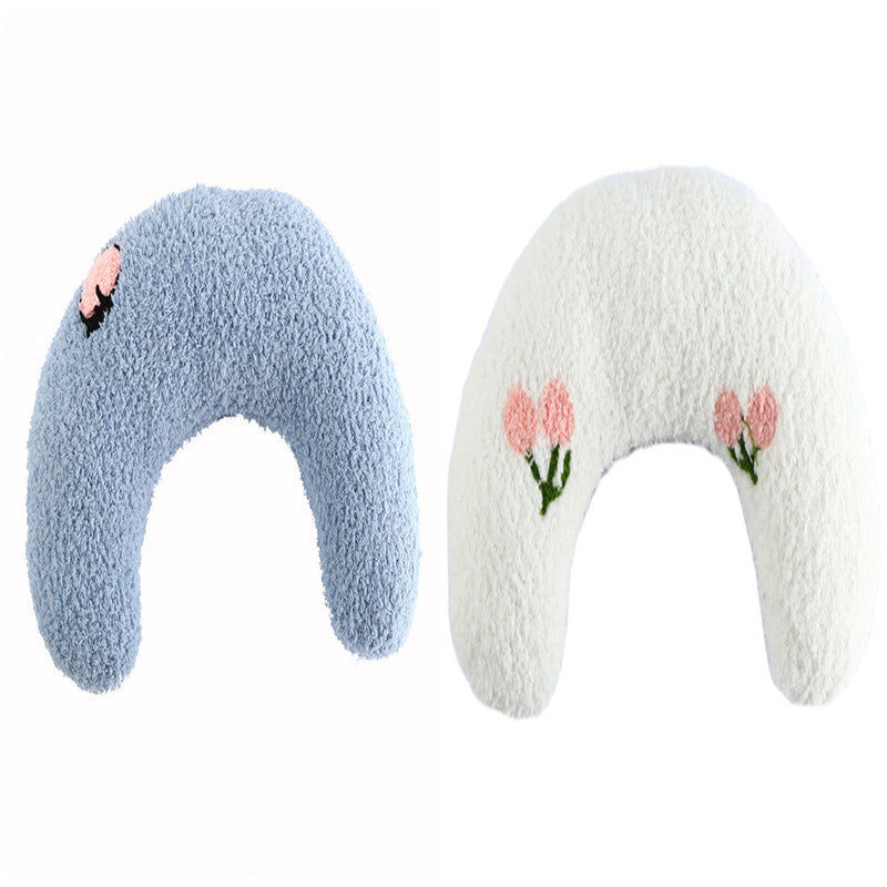 Little Pillow For Cats Fashion Neck Protector Deep Sleep Puppy U - Shaped Pillow Pets Pillow Kitten Headrest Dog Sleeping Pillow Pet Products - 0 - CJ - Blue and white - 2PCS - CJMY133192214NM