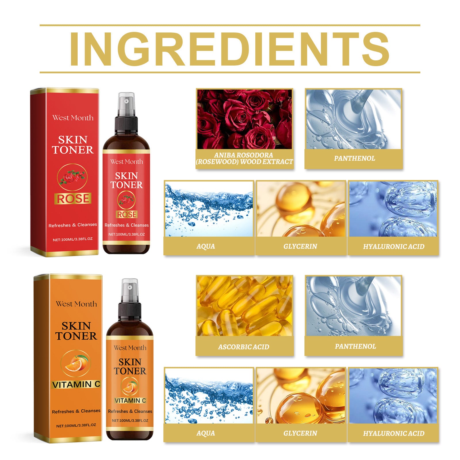 West&Month Toner Spray Hydrates And Moisturizes And Brightens Skin - 5 - CJ
