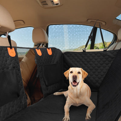 Dog Car Back Seat Cover With Zipper Mesh Window Storage Bags Waterproof 600D Oxford Cloth Car Seat Protector With Slide Flaps For Cars Trucks SUVs - 5 - CJ