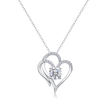 1Heart To Heart Connected Luxury Fashion Diamond Pendant Necklace Set With Mosan Diamond Silver Ornaments Prohibit TikTok sales - 5 - CJ
