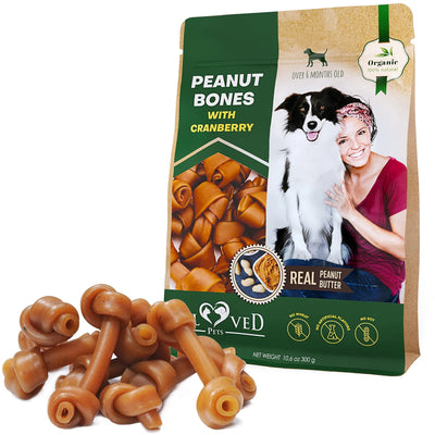 Dog Peanut Butter Bones With Cranberry Rawhide Free Chew Treats Pet Natural Mini & Big Organic Snacks Healthy Collagen & Bulk Best Chews For Small & Large Dogs - 5 - CJ