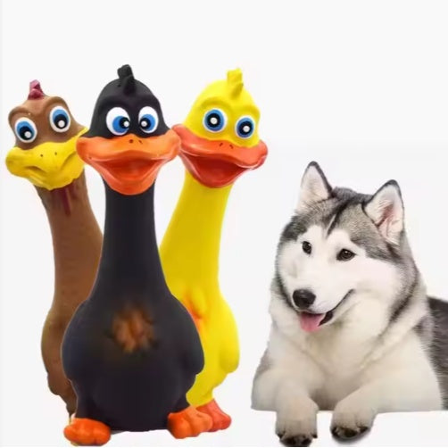 US LOCAL STOCK Hiphoppet New Latex Interactive Dog Chew Toys Cute Duck Shape Squeaky Pet Dog Interactive Boredom Buster Toys - 5 - CJ