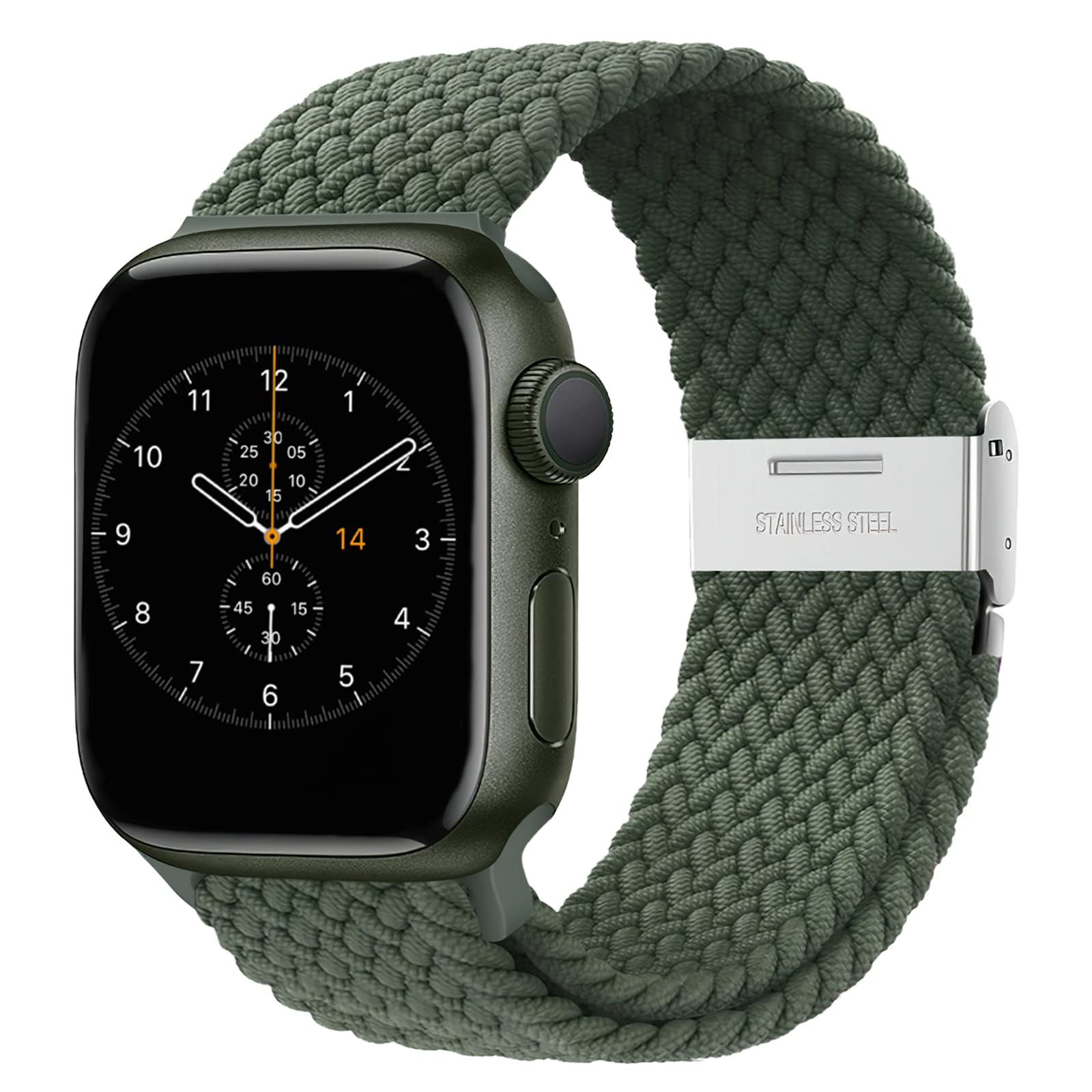 Nepfaivy Compatible With Apple Watch Band - 38mm 40mm 41mm 42mm 44mm 45mm 49mm Braided Stretchy Sport Band For Apple Watch Series SE 8 7 6 5 4 3 2 1, Women Men Nylon Fabric Elastic Loop Breathable Wat - 5 - CJ