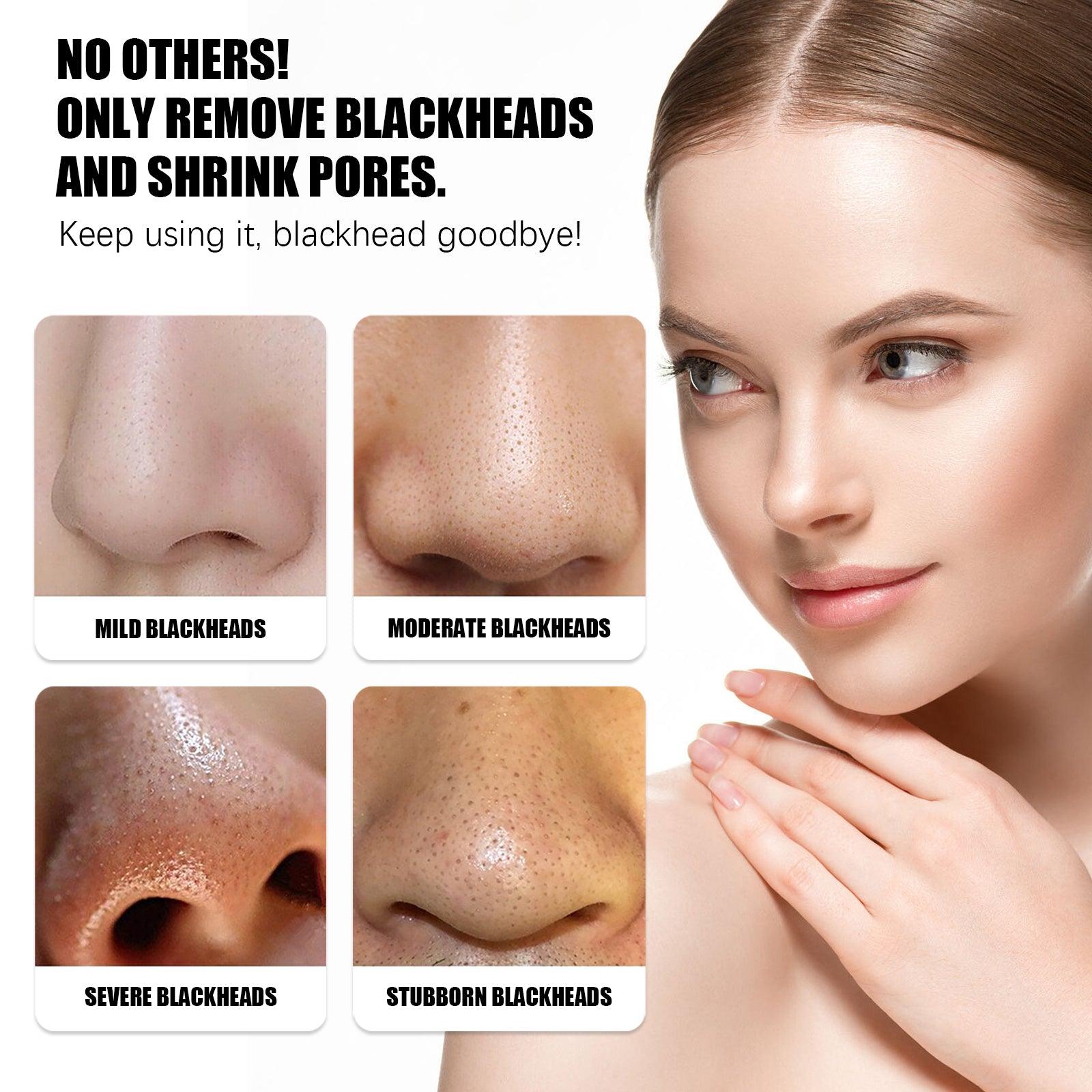 OUHOE Blackhead Peeling Nose Mask Deep Cleansing, Blackhead Acne, Pore Tightening, Strawberry Nose Mask