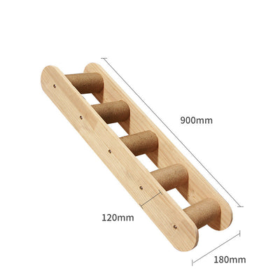 Pet Cat Climbing Frame Wall Type Solid Wood Wall Hanging Platform Ladder Pets Accessories - 0 - CJ - Cat climbing column climbing l - CJJT148790306FU