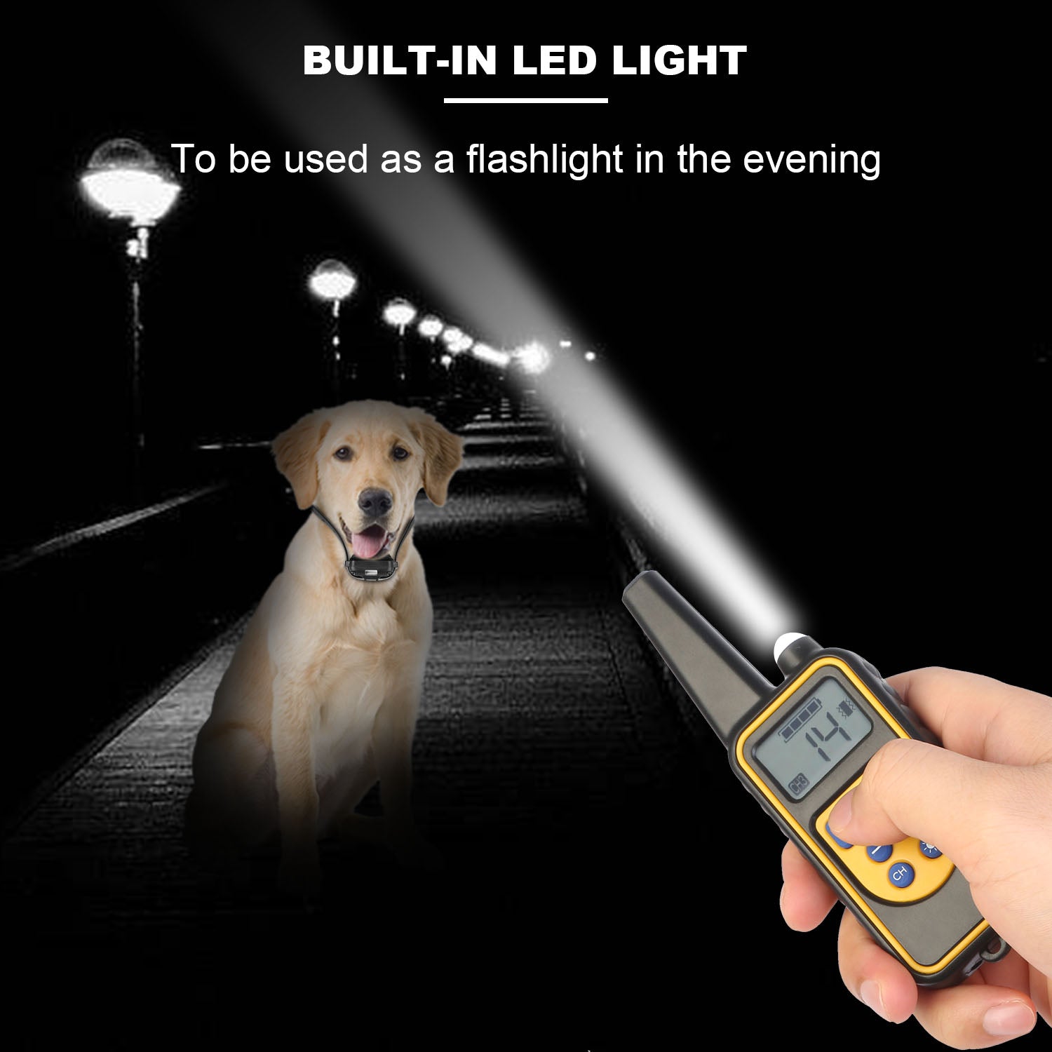 1Pc Dog Training Collar With Remote  IP67 Waterproof Pet Trainer 300mAh Rechargeable 875 Yard Remote Control 4 Modes Adjustable Level - 5 - CJ