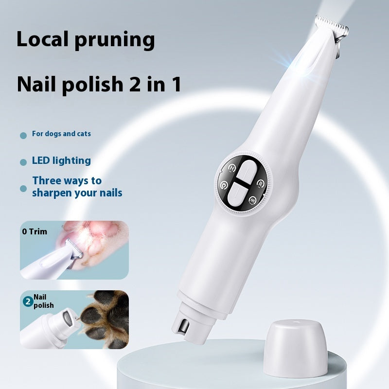 Two - in - one Pet Multi - part Trimming Intelligent Double Button Cat Foot Shaving Device - 0 - CJ