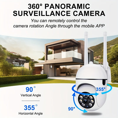 Courtyard Guardian Outdoor Spherical Camera Set - 1080P 360 Blind Spot Monitoring, Wireless 2.4G Anti - interference, Full - color Night Vision, Motion Tracking & Remote Viewing Via App - 5 - CJ