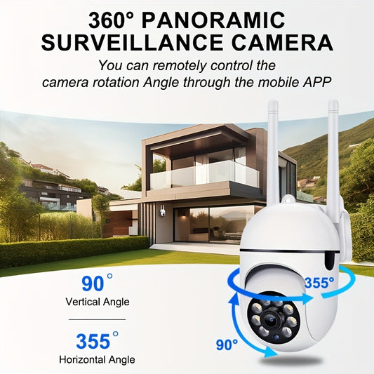 Courtyard Guardian Outdoor Spherical Camera Set - 1080P 360 Blind Spot Monitoring, Wireless 2.4G Anti - interference, Full - color Night Vision, Motion Tracking & Remote Viewing Via App - 5 - CJ