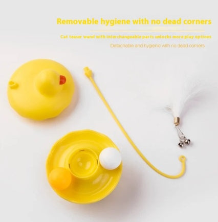 Cat Toys - Interactive Toy For Cat , Kitten Toys, Lightweight Resin Duck Shape Fun Stick For Kitten Play Indoor Outdoor ,Removable And Washable Duck Cat Toy - 5.0 - CJ