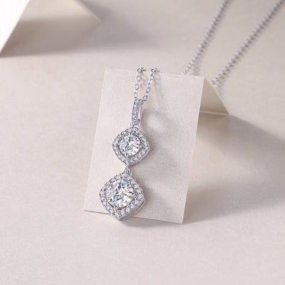 1Snowy Wonderland - A Fashionable And Luxurious Diamond Jewelry Pendant Set With 1 - carat Moissanite S925 Sterling Silver And Platinum Plating Prohibit TikTok sales - 5 - cj