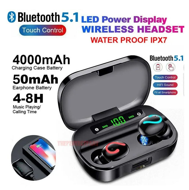 Bluetooth 5.1 Headset TWS Wireless Earphones Mini Earbuds Stereo Headphones IPX7 - 5 - CJ
